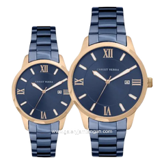 CHRIST VERR TIMELESS HARMONY CV 10639G-1J BLU & CV 10639L-1J BLU Blue Rosegold Stainless Steel