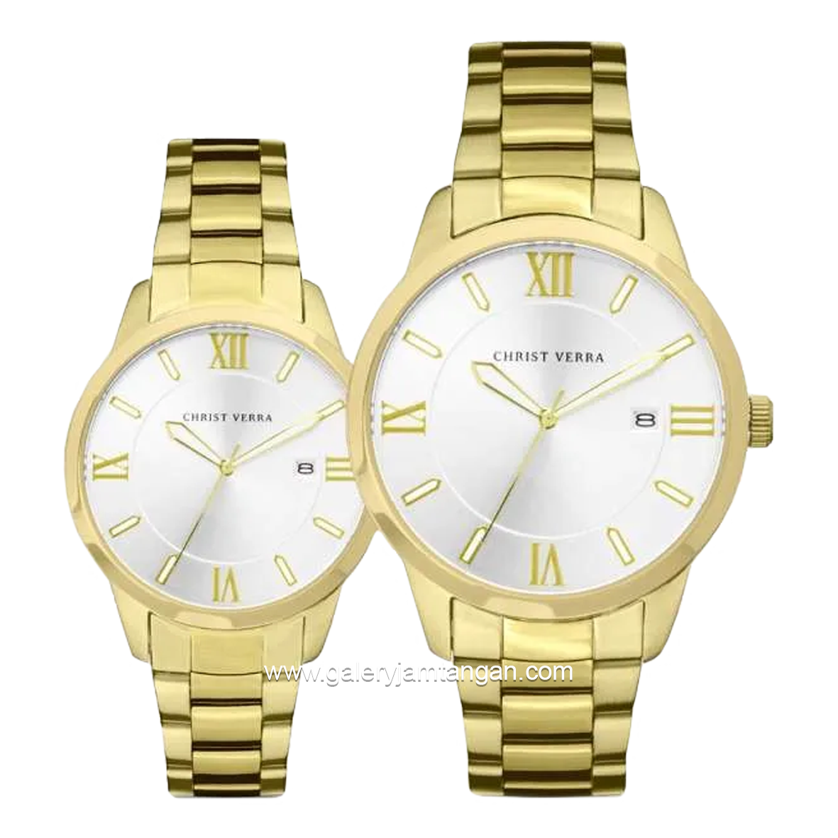 CHRIST VERRA CV 10639G-12 SLV & CV 10639L-12 SLV Gold Dial White Stainless Steel