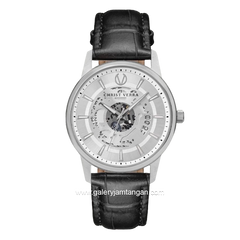 CHRIST VERRA CLASSIC MEMOIR CV 12452G-21 SLV & CV 12452L-21 SLV Couple Black Silver Leather Strap