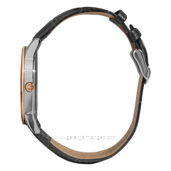 CHRIST VERRA CLASSIC MEMOIR CV 12452G-24 SLV & CV 12452L-24 SLV Couple Black Dial Silver Leather Strap