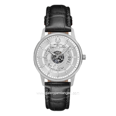 CHRIST VERRA CLASSIC MEMOIR CV 12452G-21 SLV & CV 12452L-21 SLV Couple Black Silver Leather Strap