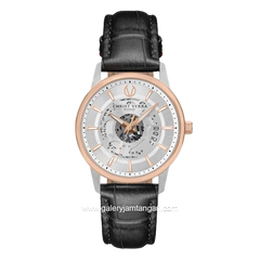 CHRIST VERRA CLASSIC MEMOIR CV 12452G-24 SLV & CV 12452L-24 SLV Couple Black Dial Silver Leather Strap