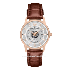 CHRIST VERRA CLASSIC MEMOIR CV 12452G-25 SLV & CV 12452L-25 SLV Couple Brown Rosegold Leather Strap