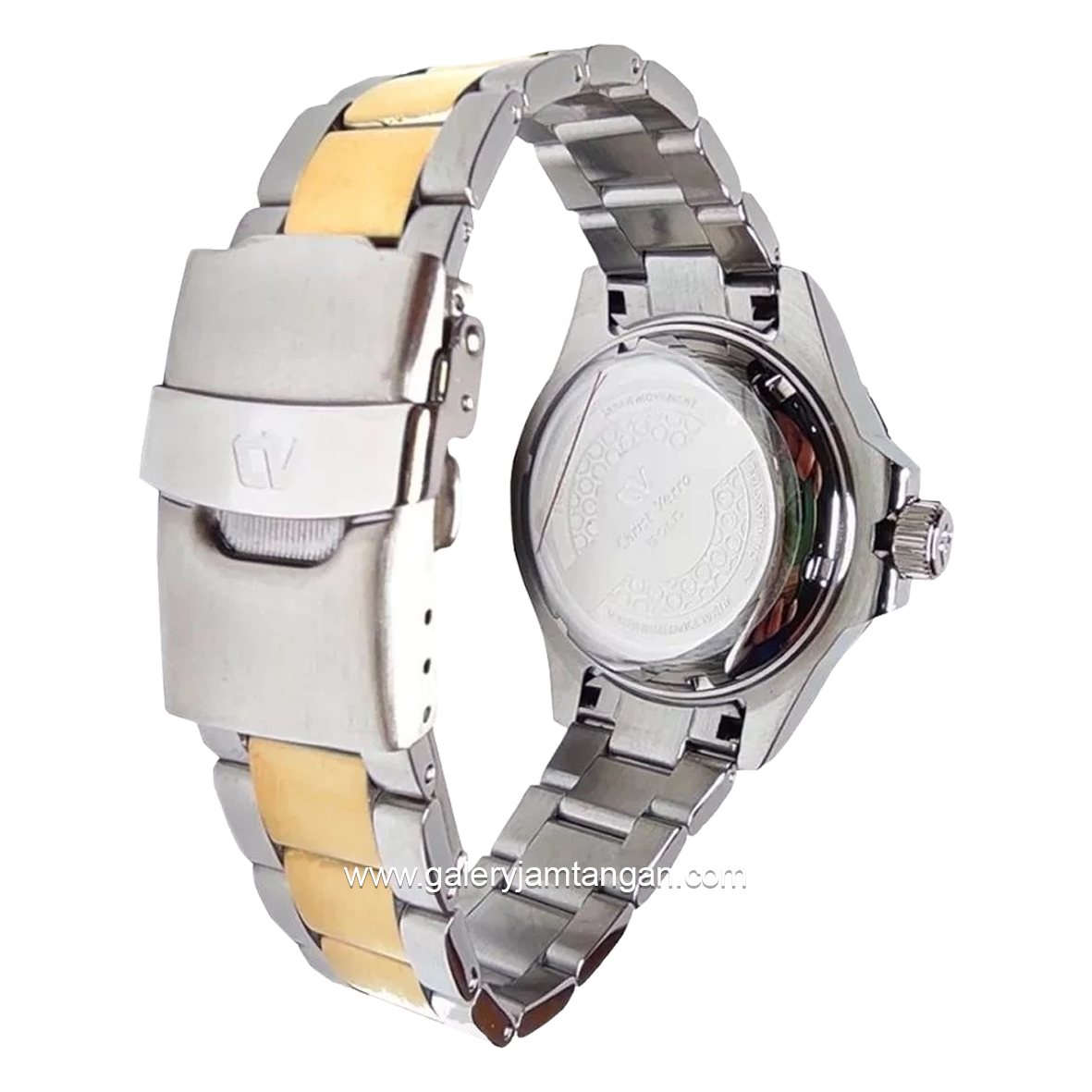 CHRIST VERRA CV 71637G-13 BLK Silver Gold Dial Black Stainless Steel