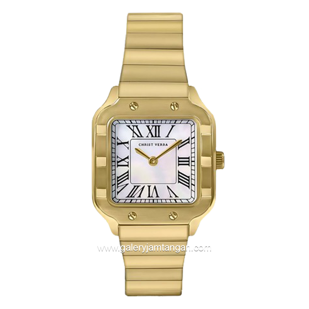 CHRIST VERRA LUMINA CV 514823L-12 WHT/MOP Gold Dial White Stainless Steel
