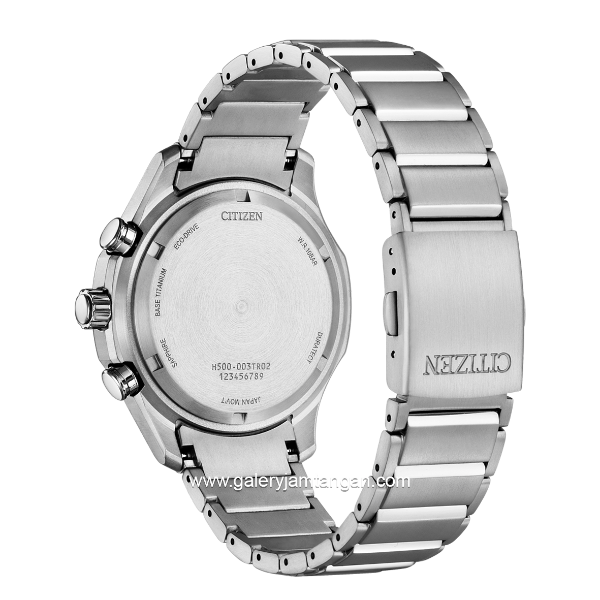 CITIZEN ECO DRIVE AT2530-85L Chronograph Silver Dial Blue Titanium Strap