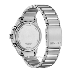CITIZEN ECO DRIVE AT2530-85L Chronograph Silver Dial Blue Titanium Strap
