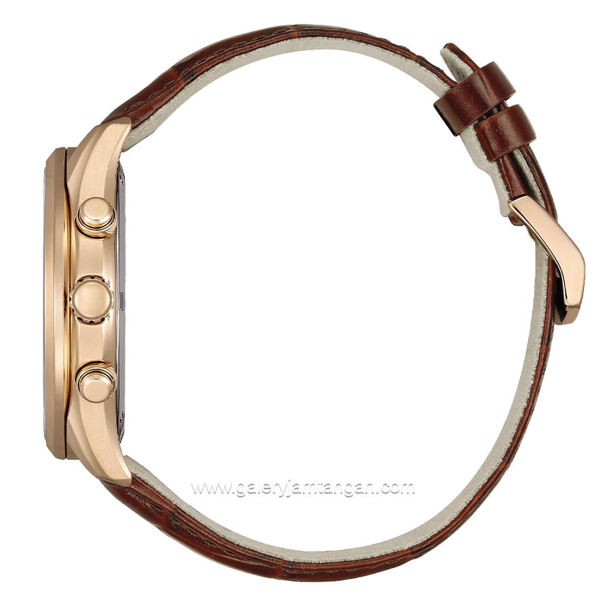 CITIZEN ECO DRIVE AT2573-07X Chronograph Brown Dial Brown Leather Strap