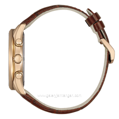 CITIZEN ECO DRIVE AT2573-07X Chronograph Brown Dial Brown Leather Strap