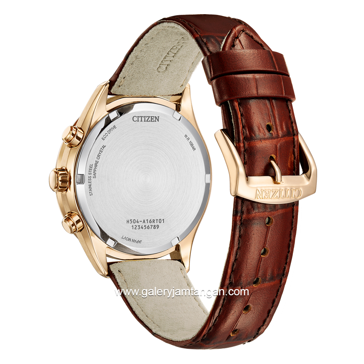 CITIZEN ECO DRIVE AT2573-07X Chronograph Brown Dial Brown Leather Strap