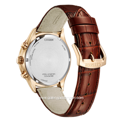 CITIZEN ECO DRIVE AT2573-07X Chronograph Brown Dial Brown Leather Strap