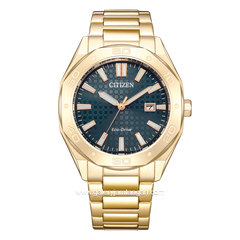 CITIZEN ECO DRIVE BM7633-81X Gold Dial Green Stainless Steel Strap