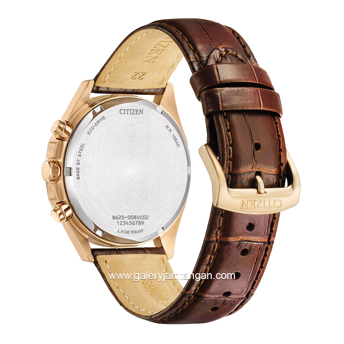 CITIZEN ECO DRIVE CA4593-15A Brown Dial White Leather Strap