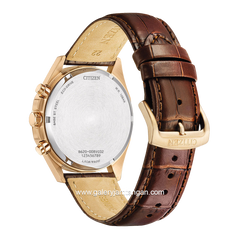CITIZEN ECO DRIVE CA4593-15A Brown Dial White Leather Strap