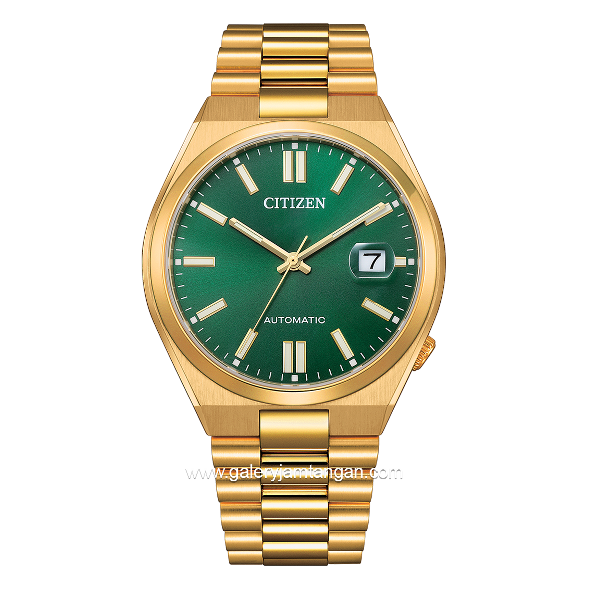 CITIZEN TSUYOSA NJ0152-51X Automatic Gold Dial Green Stainless Steel Strap