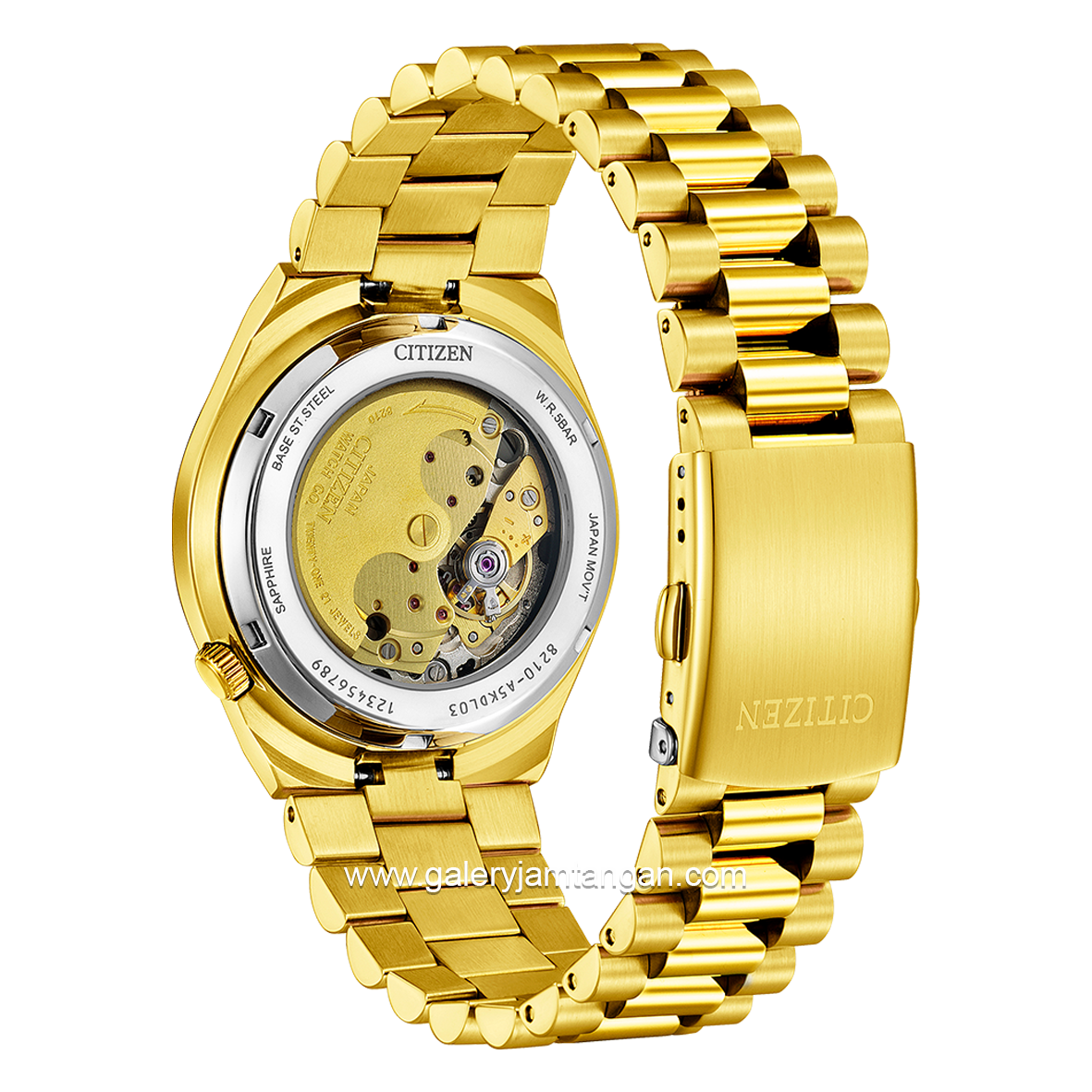CITIZEN TSUYOSA NJ0152-51X Automatic Gold Dial Green Stainless Steel Strap