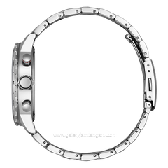 CITIZEN CTZ AT2520-89E Eco Drive Full Silver Dial Black Chronograph Stainless Steel
