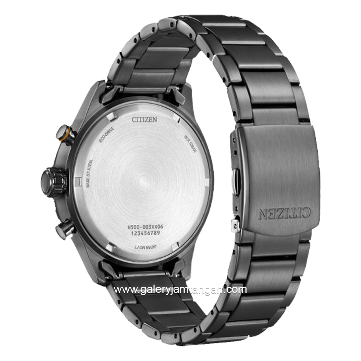 CITIZEN CTZ AT2527-80X Eco Drive Black Dial Green Chronograph Stainless Steel