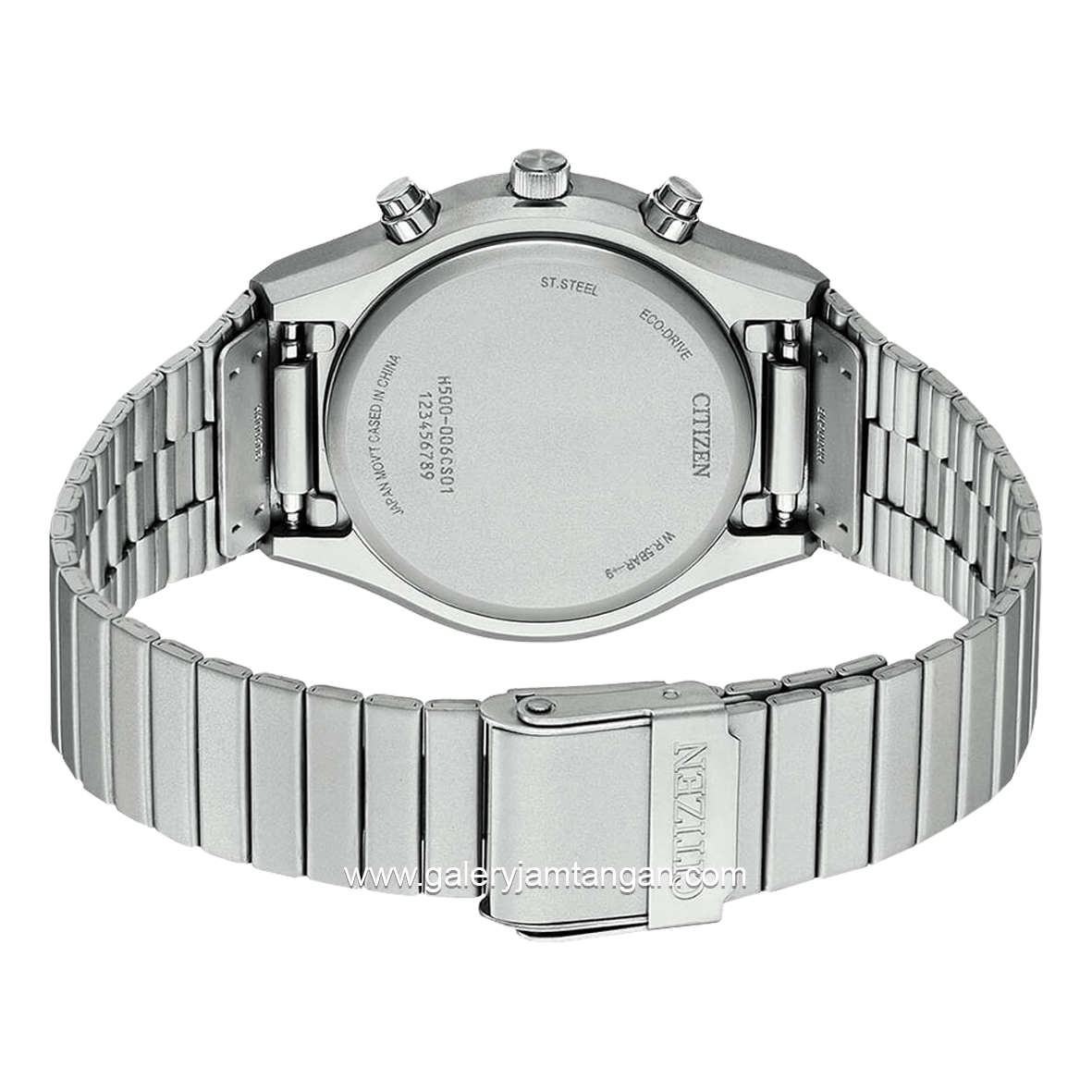 CITIZEN CTZ AT2540-57E Eco-Drive Silver Dial Black Chronograph Stainless Steel