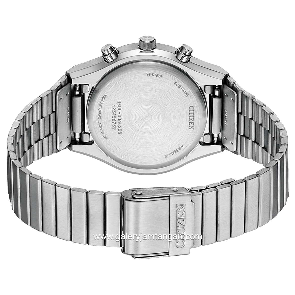 CITIZEN CTZ AT2541-54A Eco-Drive Silver Black Dial White Chronograph Stainless Steel
