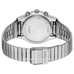CITIZEN CTZ AT2541-54A Eco-Drive Silver Black Dial White Chronograph Stainless Steel