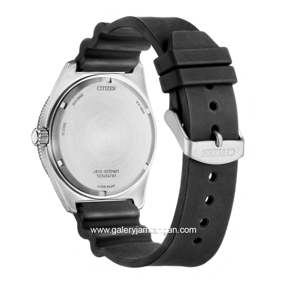 CITIZEN CTZ AW1760-14X Eco-Drive Black Silver Dial Blue Rubber
