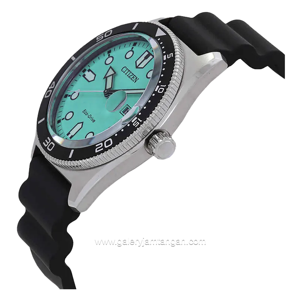 CITIZEN CTZ AW1760-14X Eco-Drive Black Silver Dial Blue Rubber