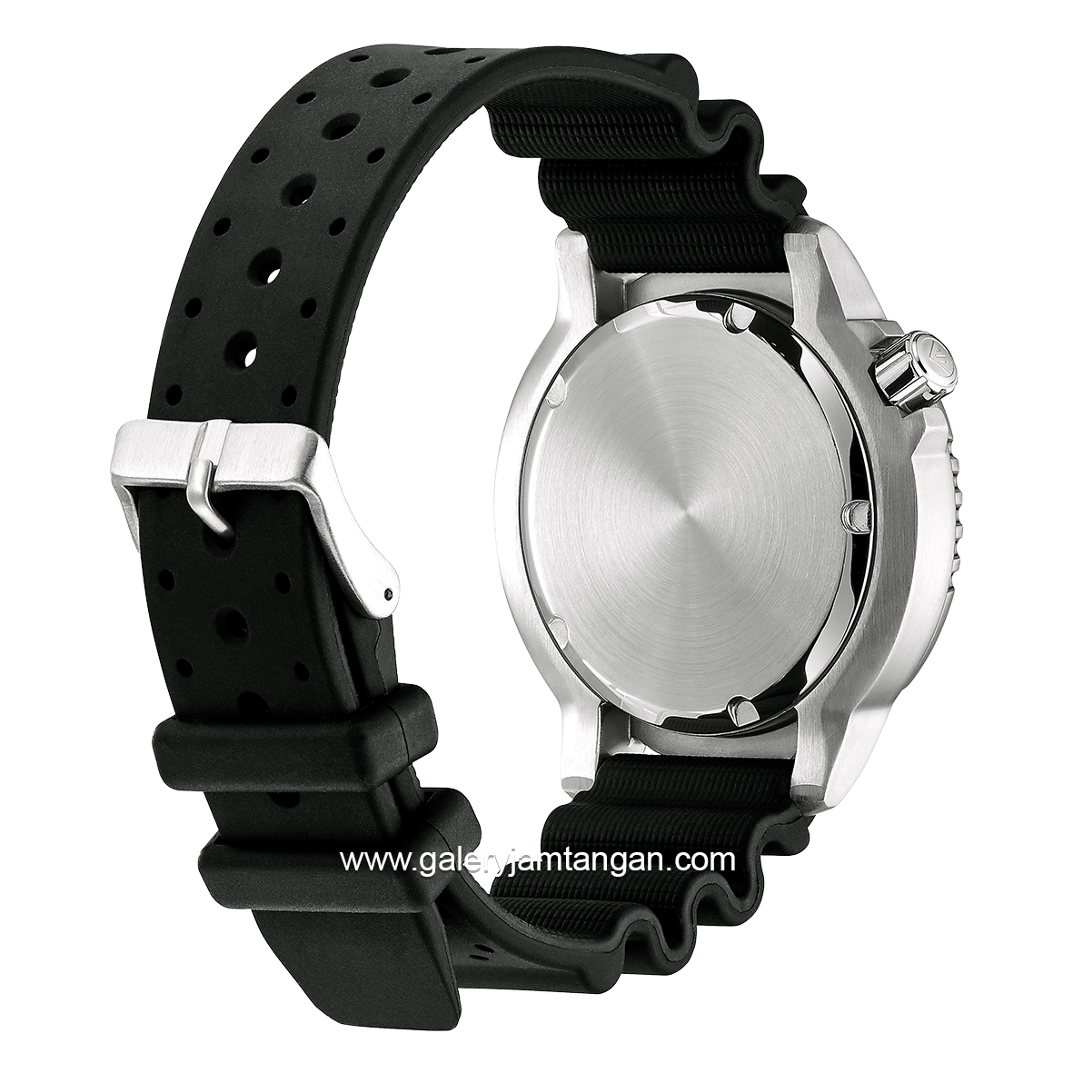 CITIZEN PROMASTER BN0158-18X Black SIlver Dial Green Rubber Strap