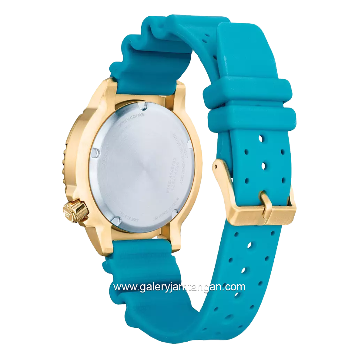 CITIZEN CTZ BN0162-02X Eco-Drive Blue Gold Blue Dial Turquoise Rubber