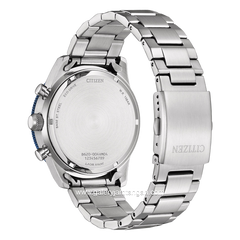 CITIZEN CTZ CA4554-84H Eco-Drive Silver Ring Blue Dial White Chronograph
