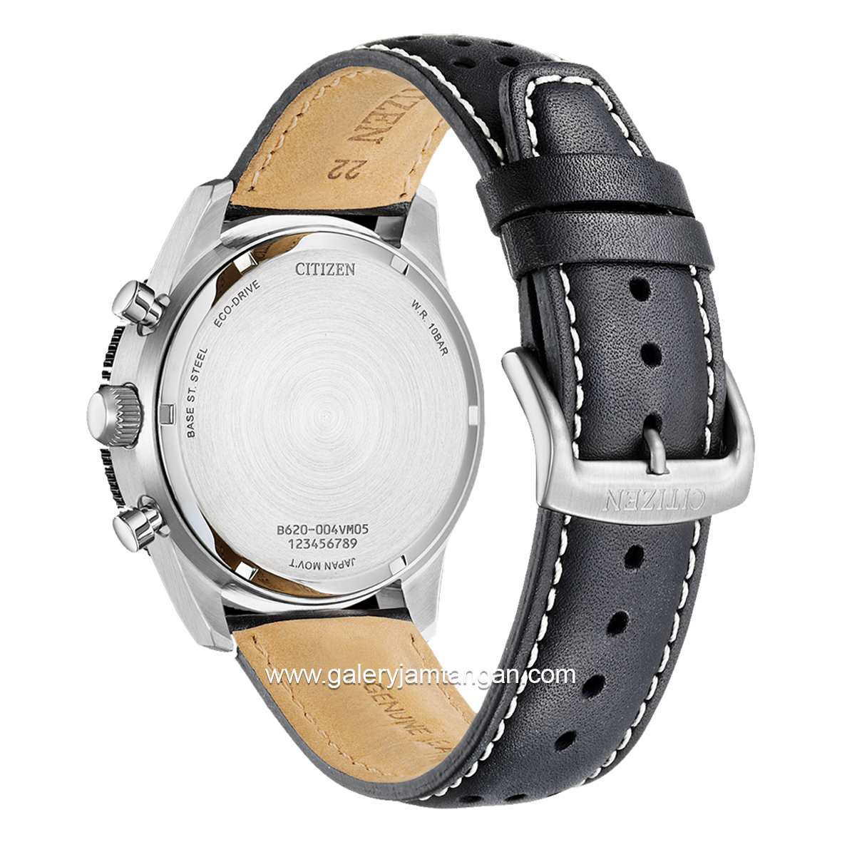 CITIZEN CTZ CA4559-13A Eco-Drive Black Dial Beige Chronograph Leather