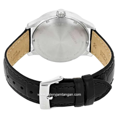 CITIZEN CTZ NH8350-08B Black Silver Dial White Automatic Leather Strap