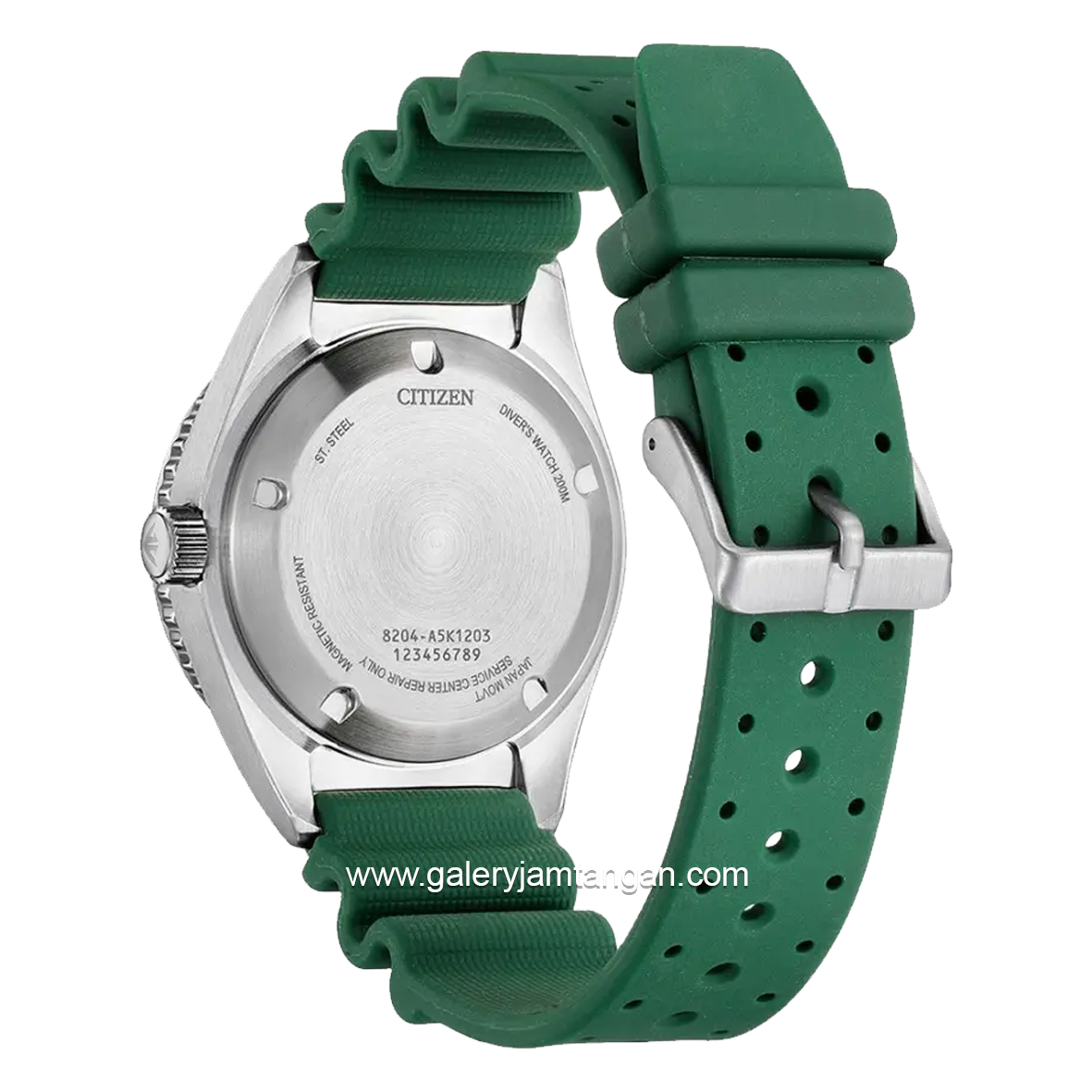 CITIZEN CTZ NY0121-09X Green Silver Dial Green Rubber Automatic Divers