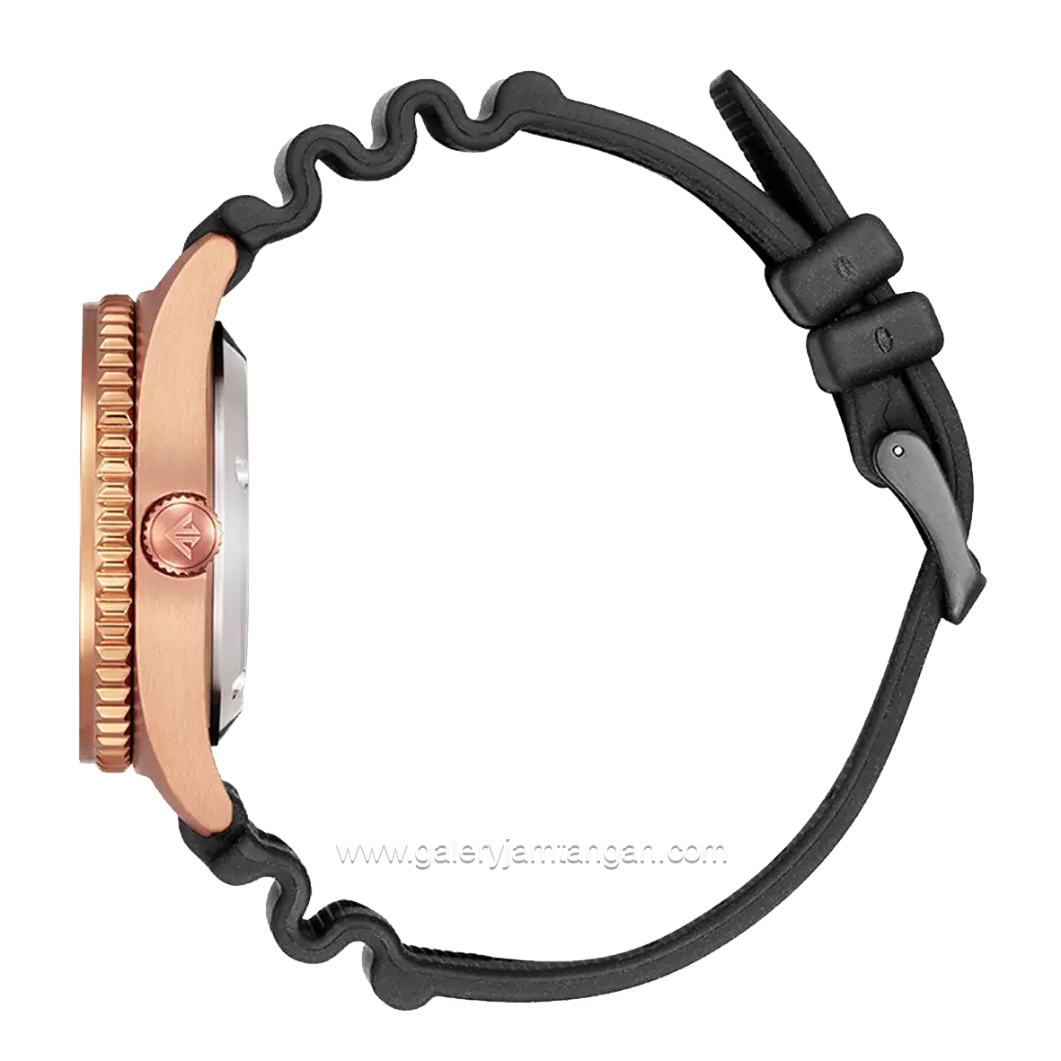 CITIZEN CTZ NY0125-08W Black Rosegold Dial Light Brown Rubber Automatic Divers