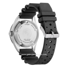 CITIZEN CTZ NY0129-07L Black Silver Dial Blue Rubber Automatic Divers