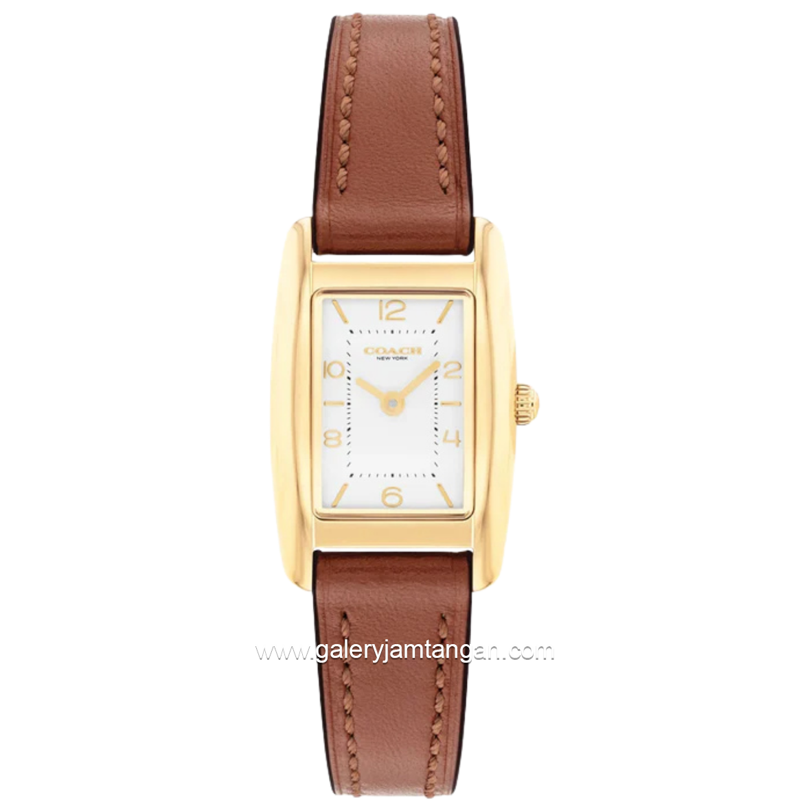 COACH REESE 14504643 Brown Gold Dial White Leather Strap