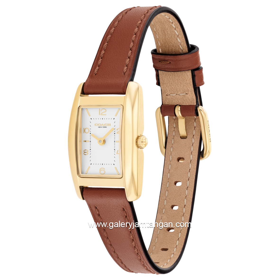 COACH REESE 14504643 Brown Gold Dial White Leather Strap
