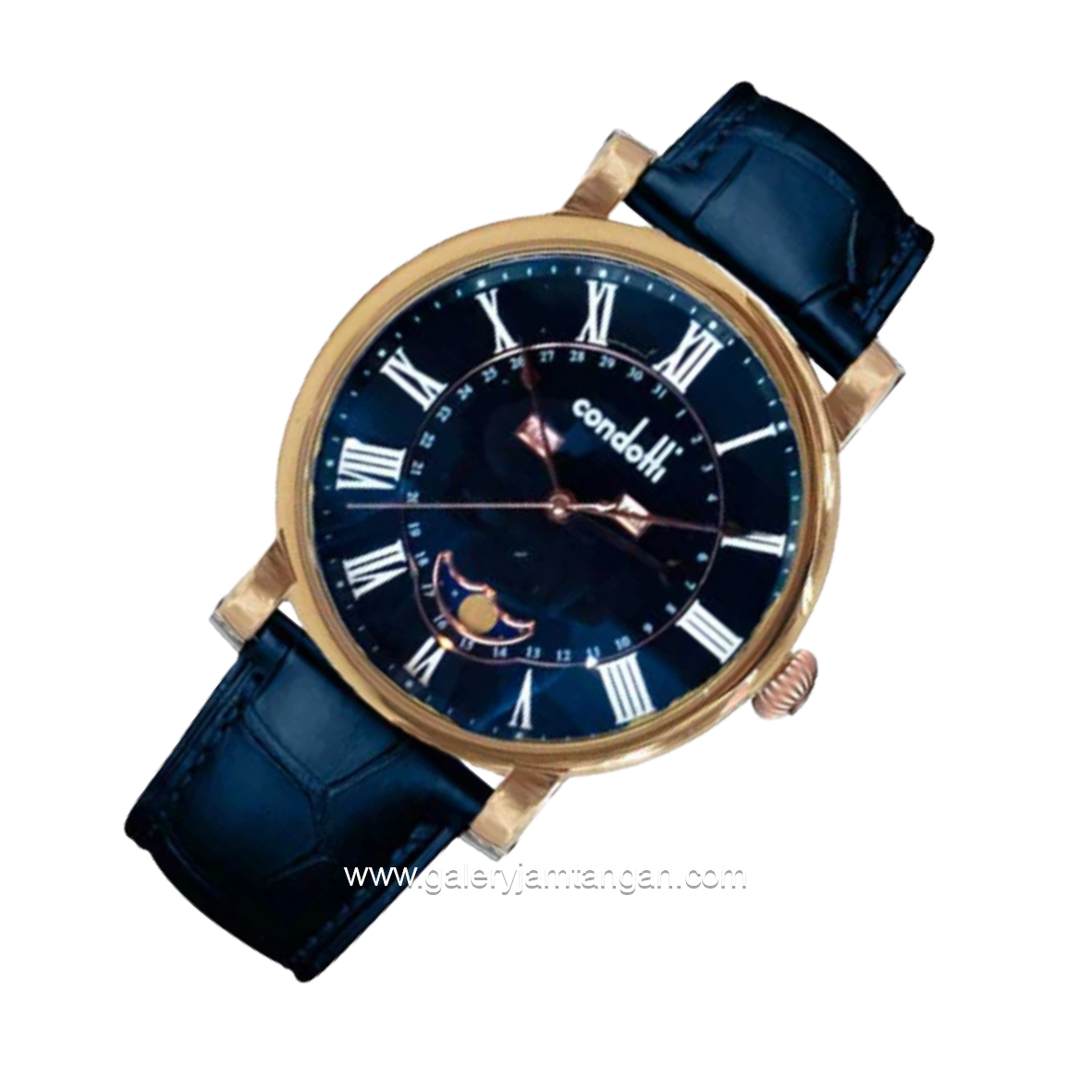 CONDOTTI CONTENTO CN1139-RG04-L04 Blue Rosegold Leather Strap