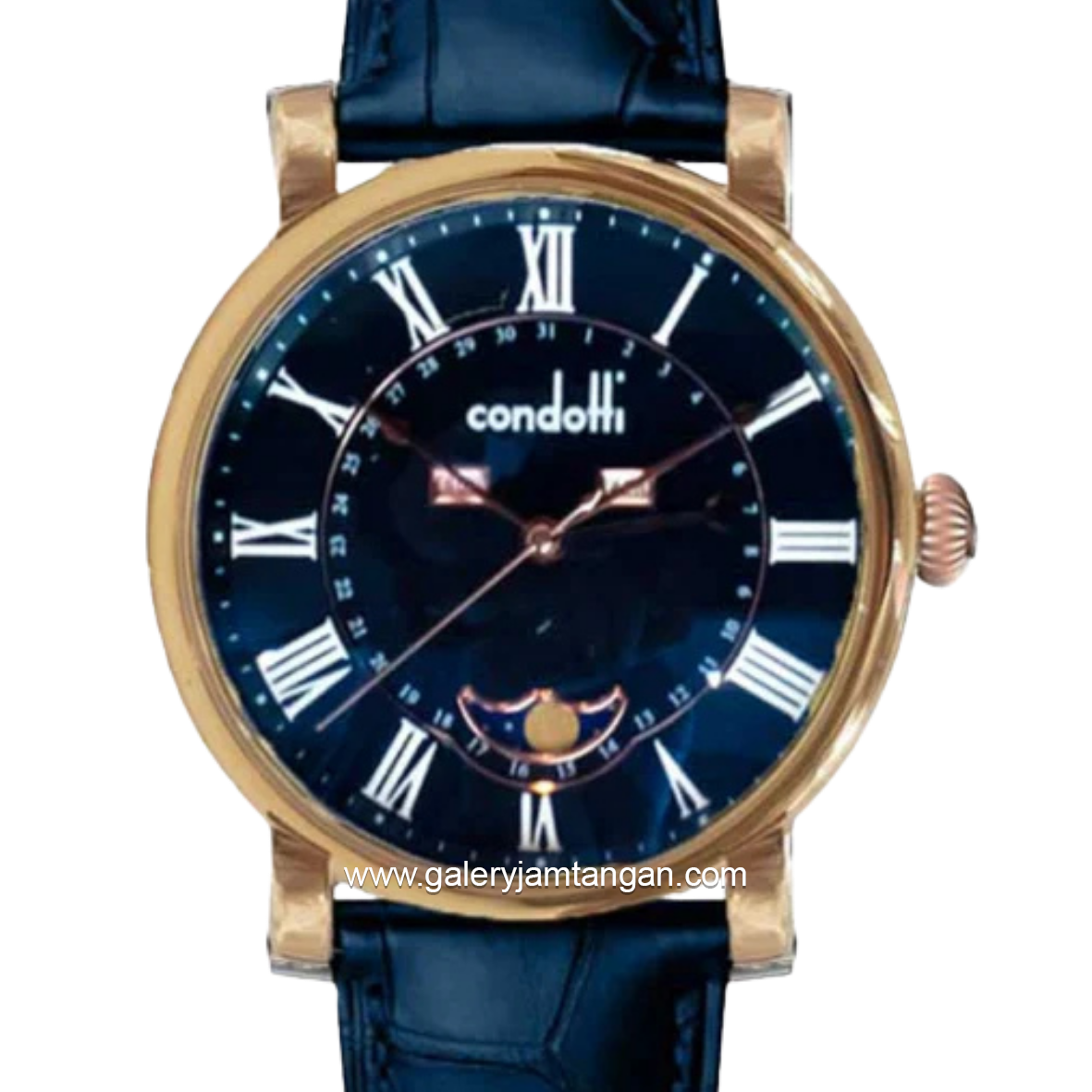 CONDOTTI CONTENTO CN1139-RG04-L04 Blue Rosegold Leather Strap