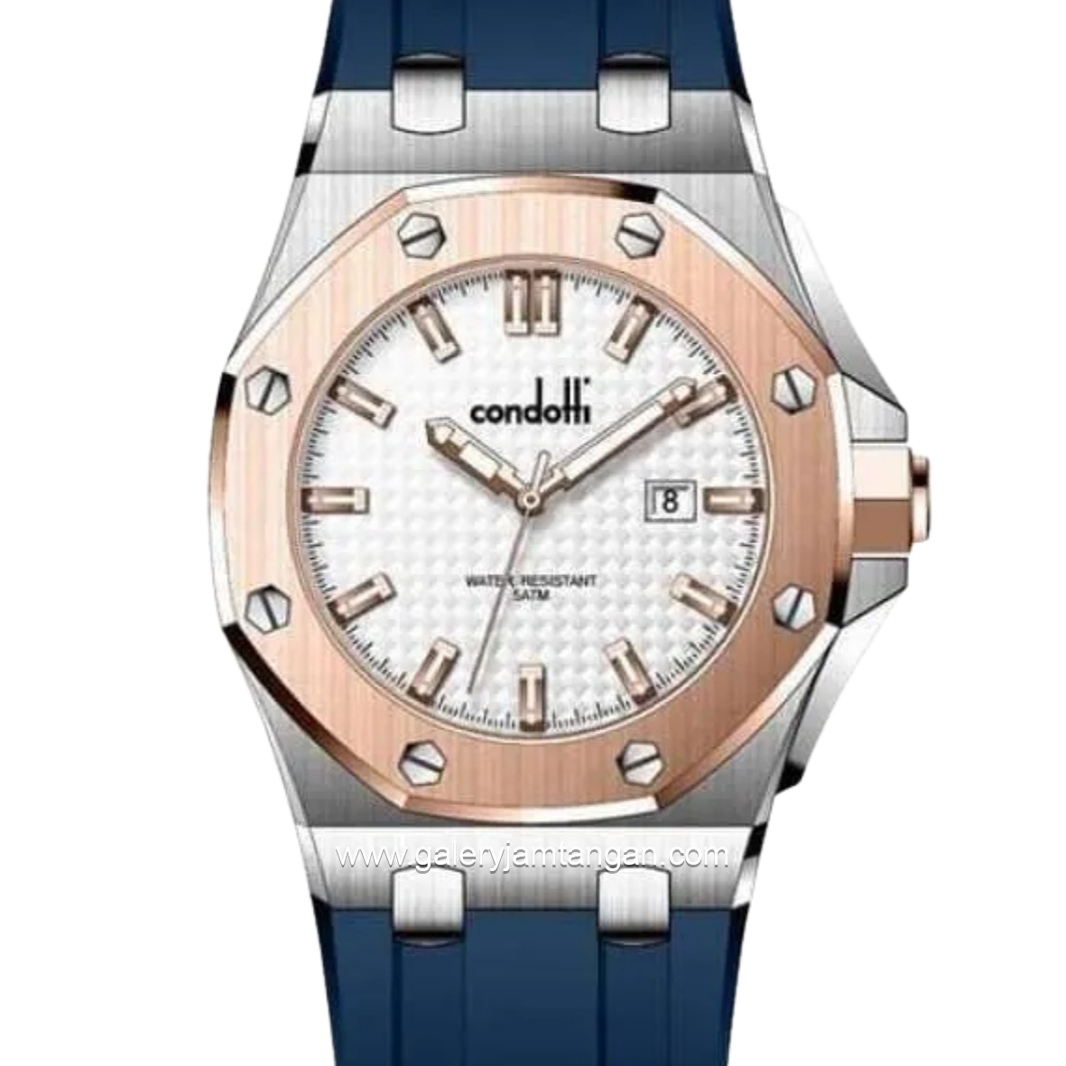 CONDOTTI IMPECCABILE CN1089-SRG01-PO4 Navy Ring Rosegold Rubber Strap