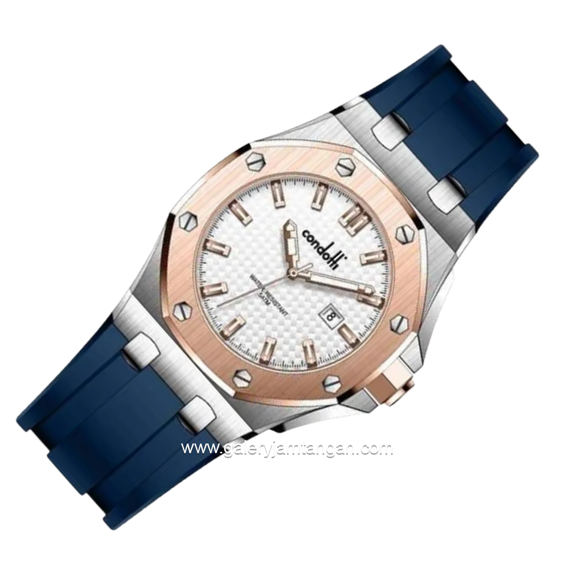 CONDOTTI IMPECCABILE CN1089-SRG01-PO4 Navy Ring Rosegold Rubber Strap