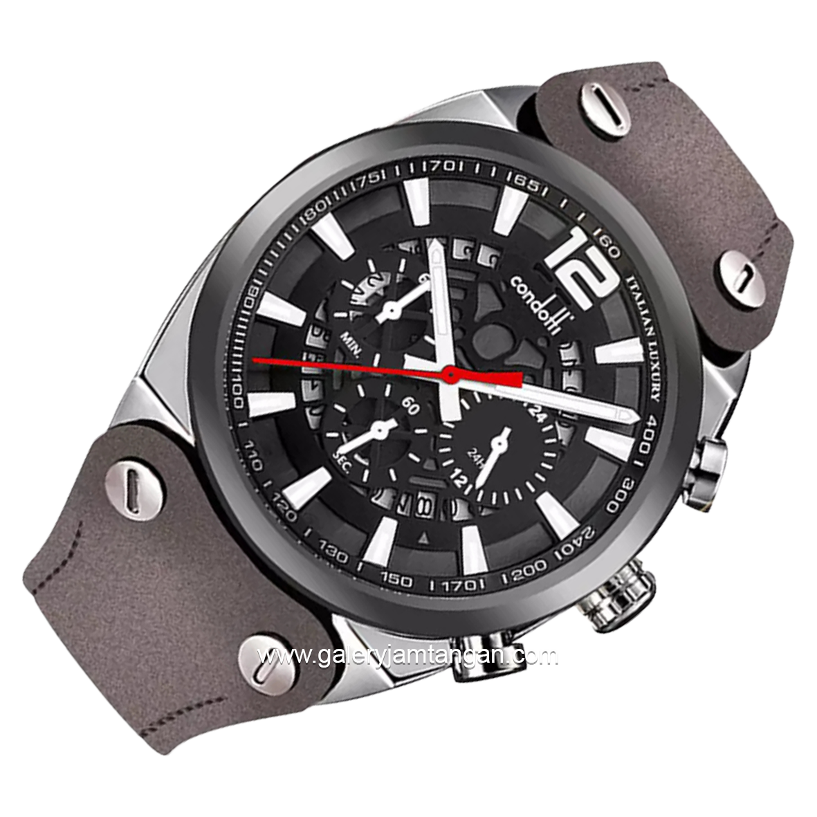 CONDOTTI  NAFALE CN5117-SGN03-L08 Brown Silver Leather Strap
