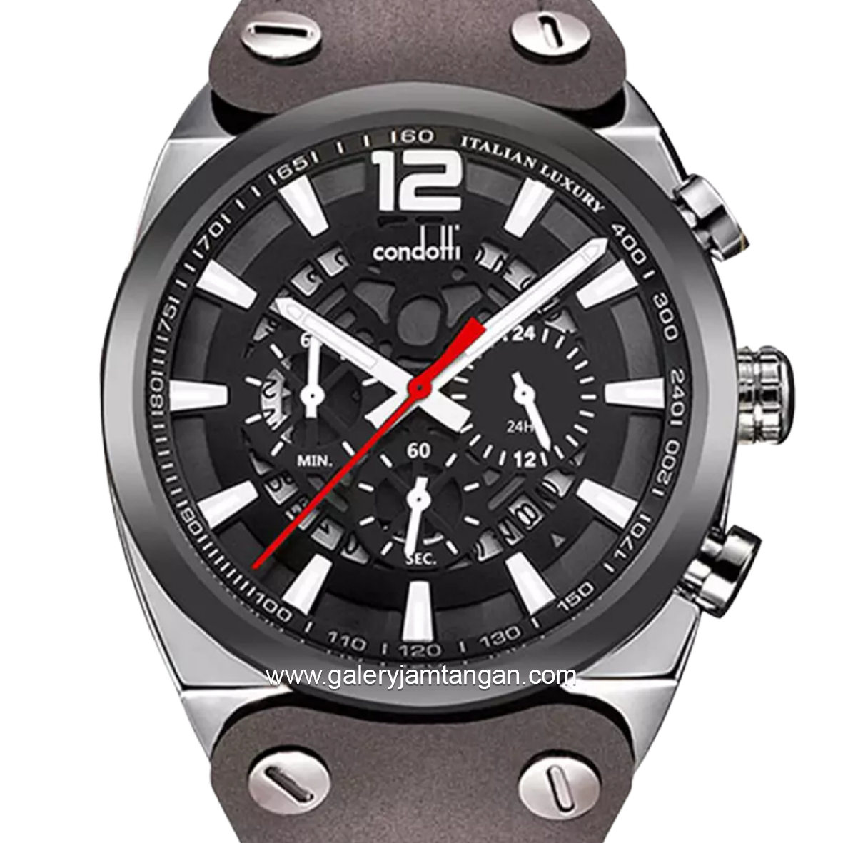 CONDOTTI  NAFALE CN5117-SGN03-L08 Brown Silver Leather Strap