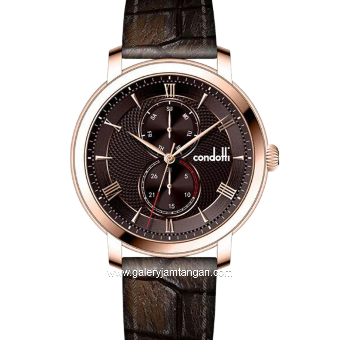 CONDOTTI SOLLECTTO CN1091-RG05-L05 Brown Rosegold Leather Strap