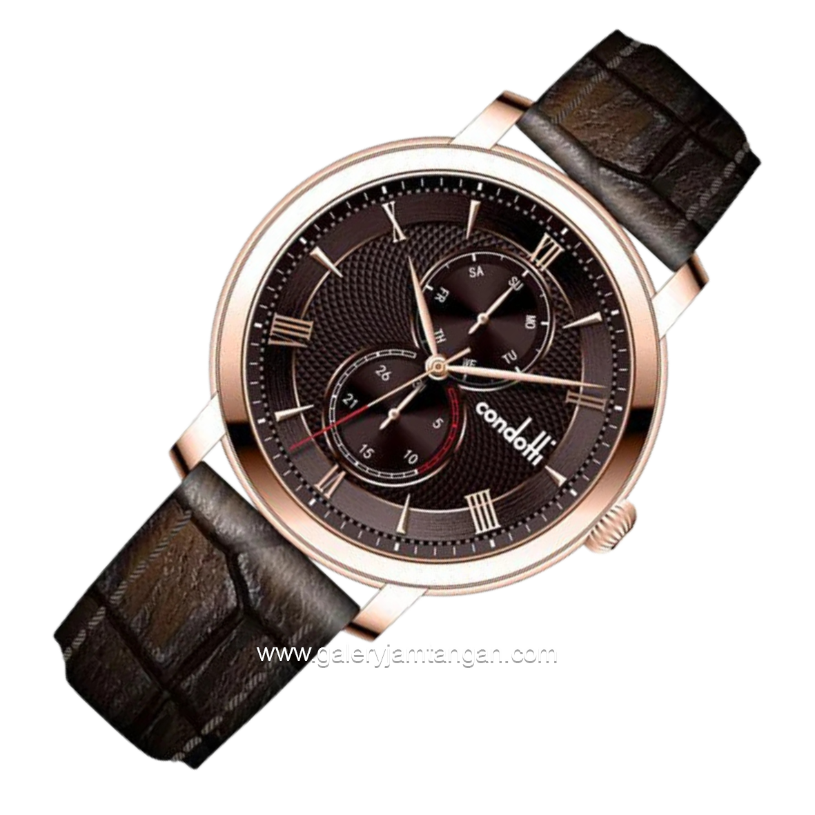 CONDOTTI SOLLECTTO CN1091-RG05-L05 Brown Rosegold Leather Strap