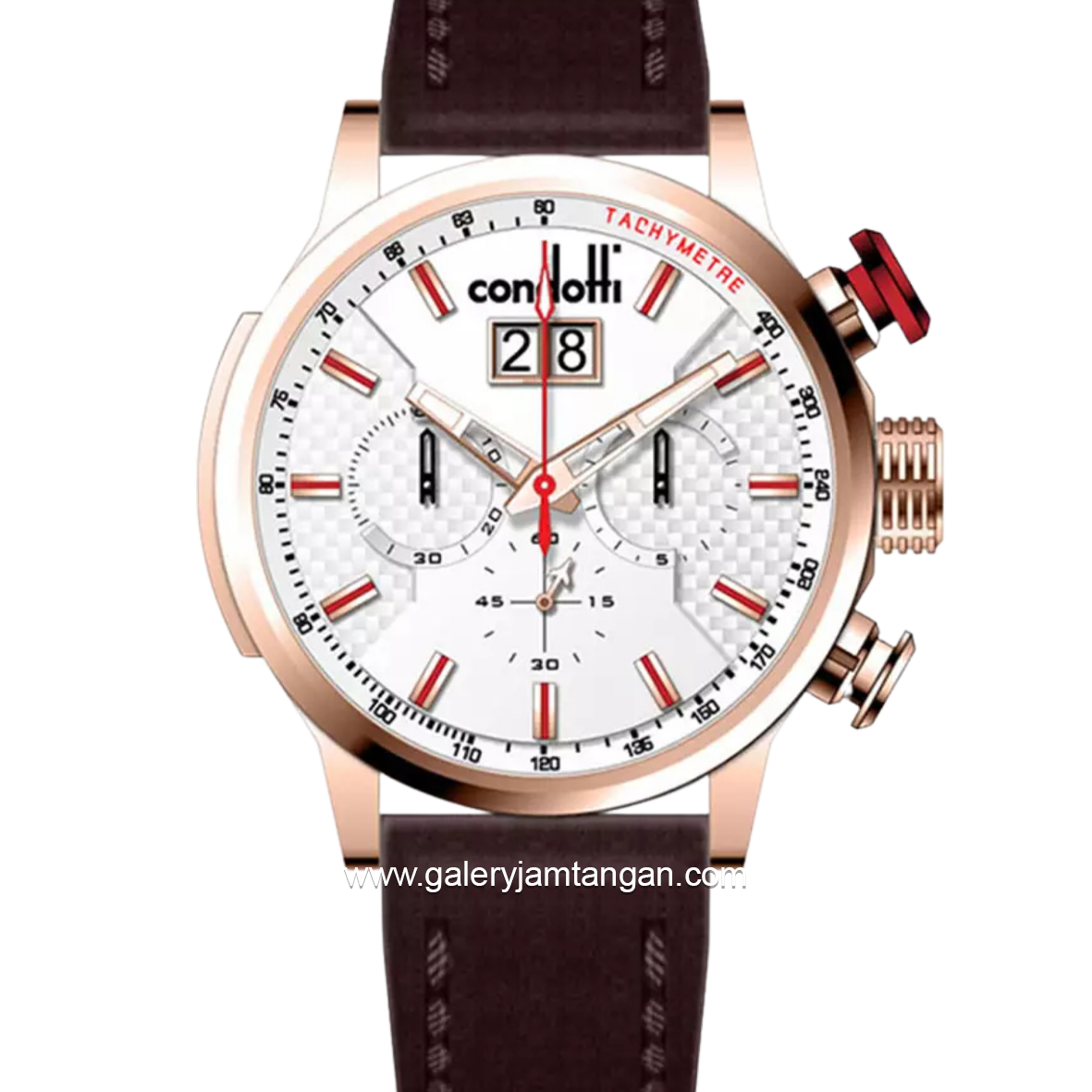 CONDOTTI VIGOROSSO CN1111-RG01-L05 Brown Rosegold Rubber Strap