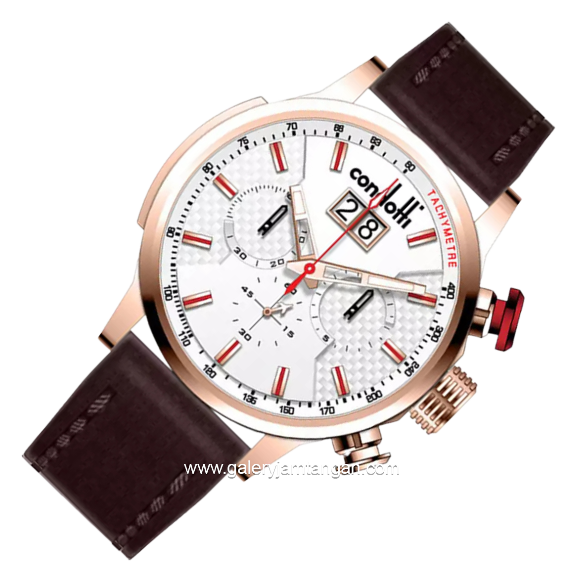CONDOTTI VIGOROSSO CN1111-RG01-L05 Brown Rosegold Rubber Strap