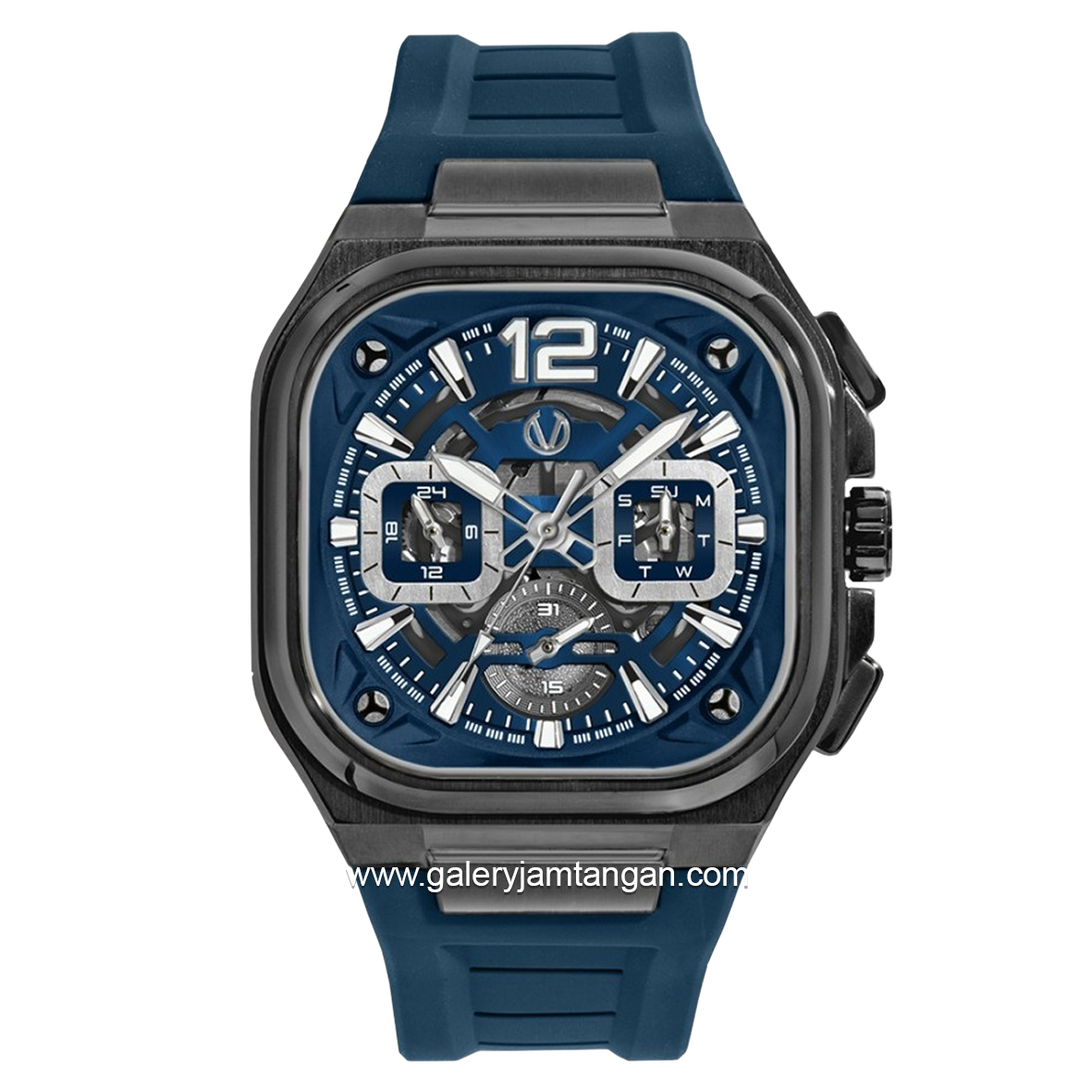 CHRIST VERRA CV 109068G-36 BLU Blue Black Multifunction Rubber Strap