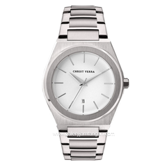 CHRIST VERRA Watch Men's CV10985G-11 WHT Silver Stainless Steel Strap