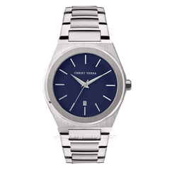CHRIST VERRA Watch Men's CV 10985G-11 BLU Silver Dial Blue Stainless Steel